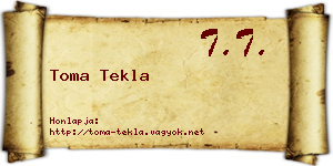 Toma Tekla névjegykártya